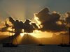 Sonnenuntergang hinter Moorea, von Papeete aus gesehen